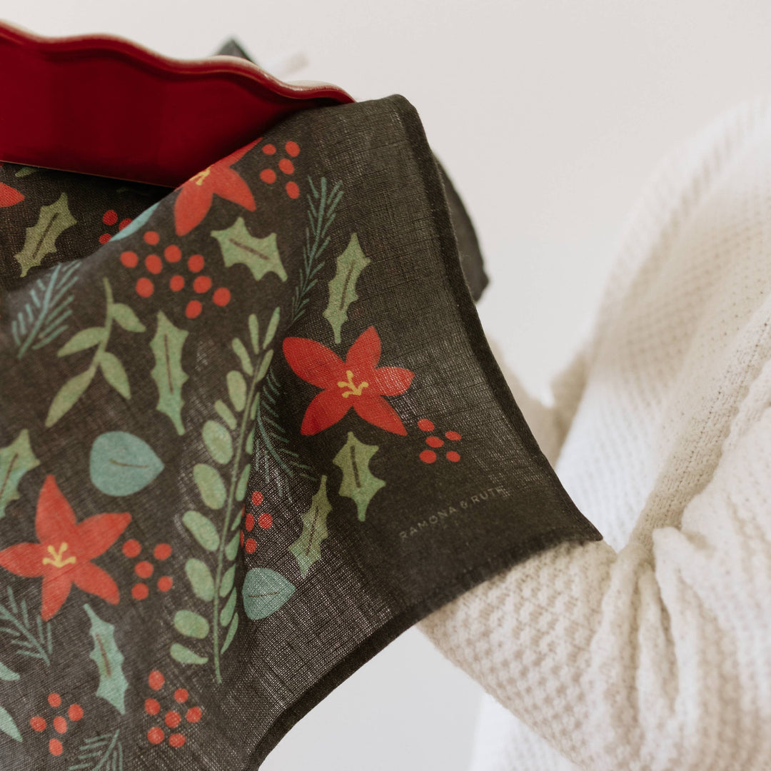 Poinsettia Tea Towel