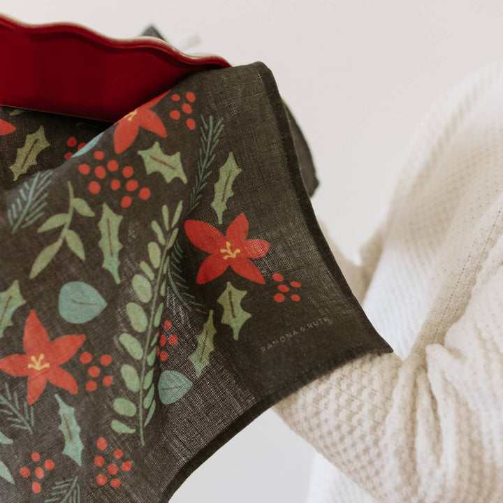 Poinsettia Tea Towel