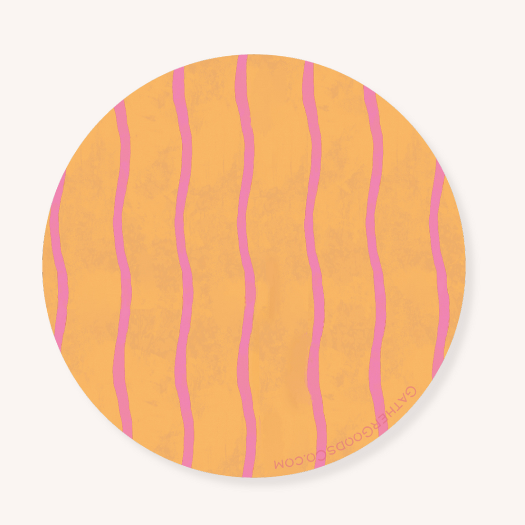 Wiggly Line Striped Coasters - Set of 4
