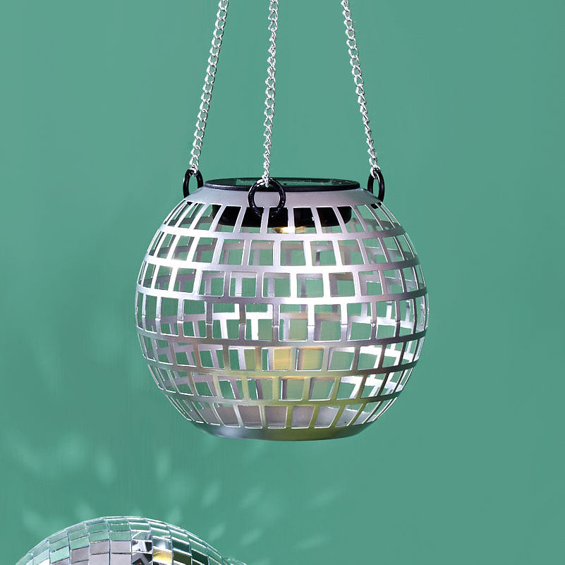 solar hanging plant light 6" Disco Ball Solar Lantern