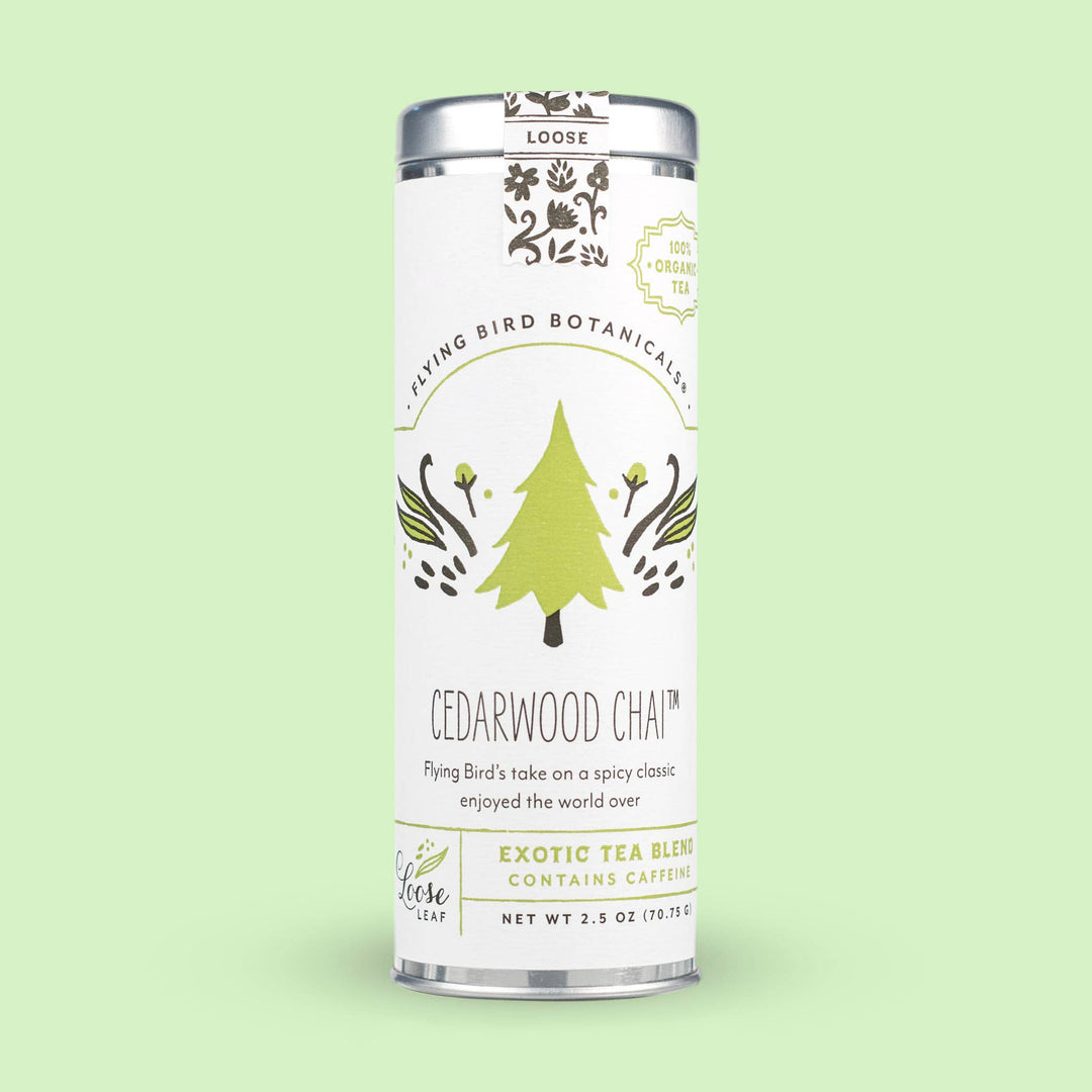 Cedarwood Chai – Loose Leaf Tin-Flying Bird Botanicals-Paloverde-Botanicals