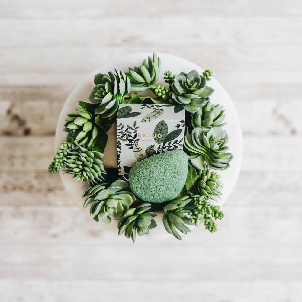 Konjac Facial Sponge - Green Clay Bath + Body BKIND
