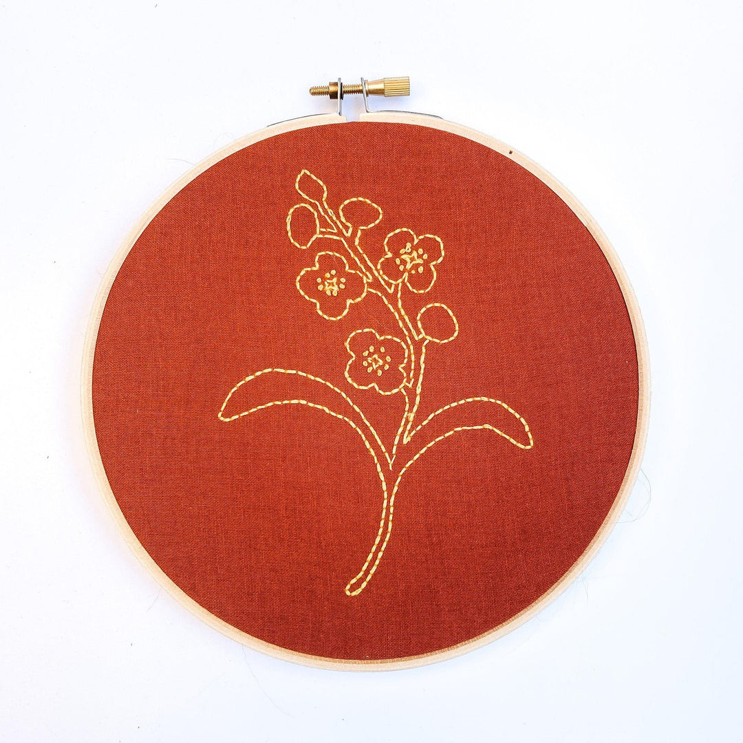 6" Paloverde Burnt Orange Embroidery Hoop Decor Sunday Mornings 