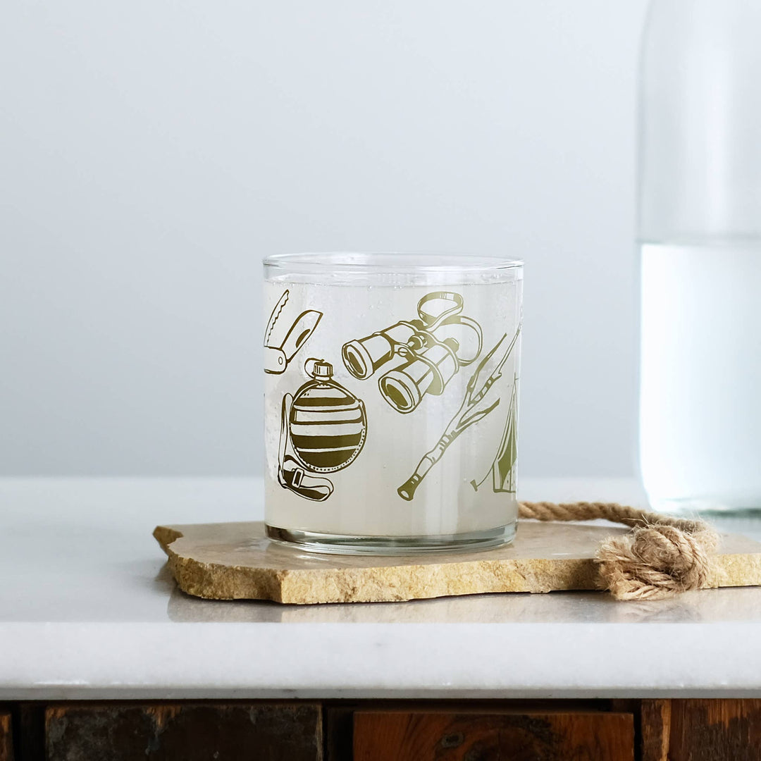Camping Equipment x Tools Tumbler Glass