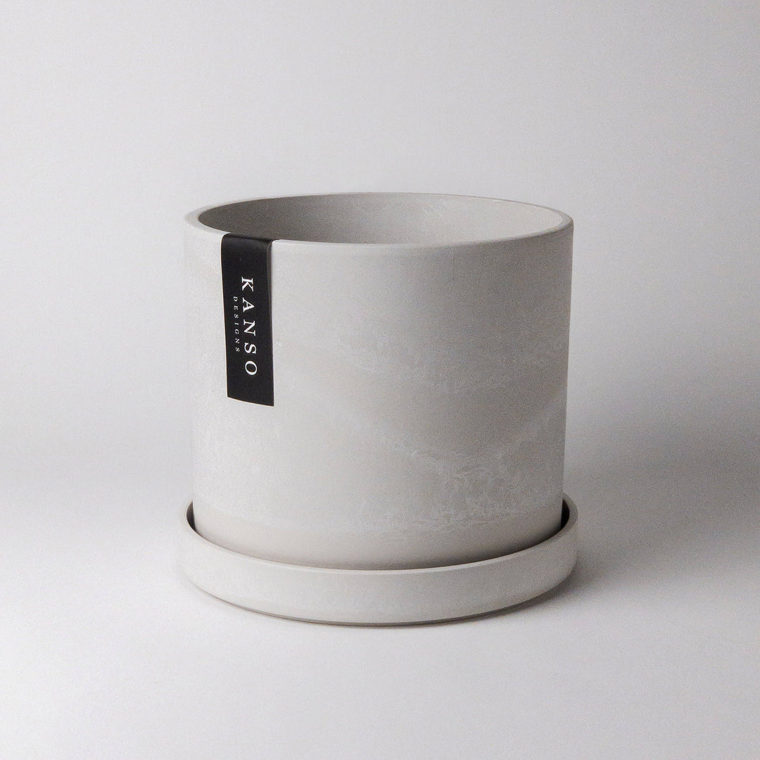 4" Beachwood Brown Planter & Saucer