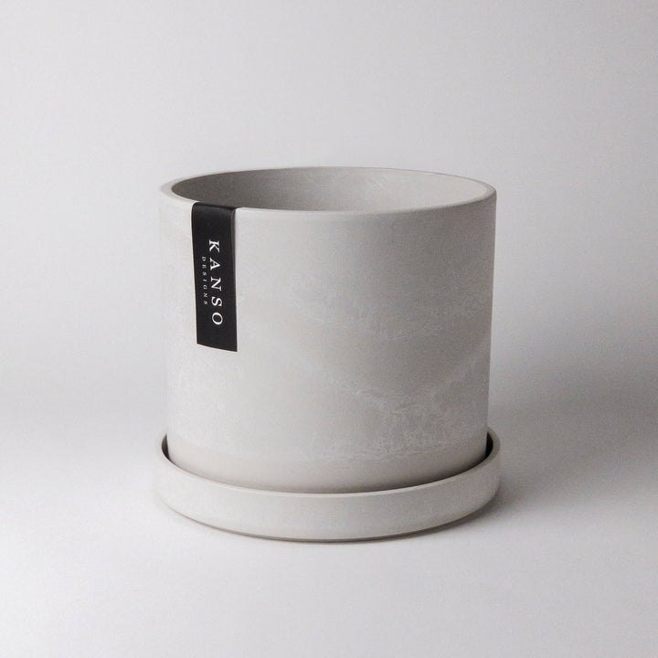 4" Beachwood Brown Planter & Saucer