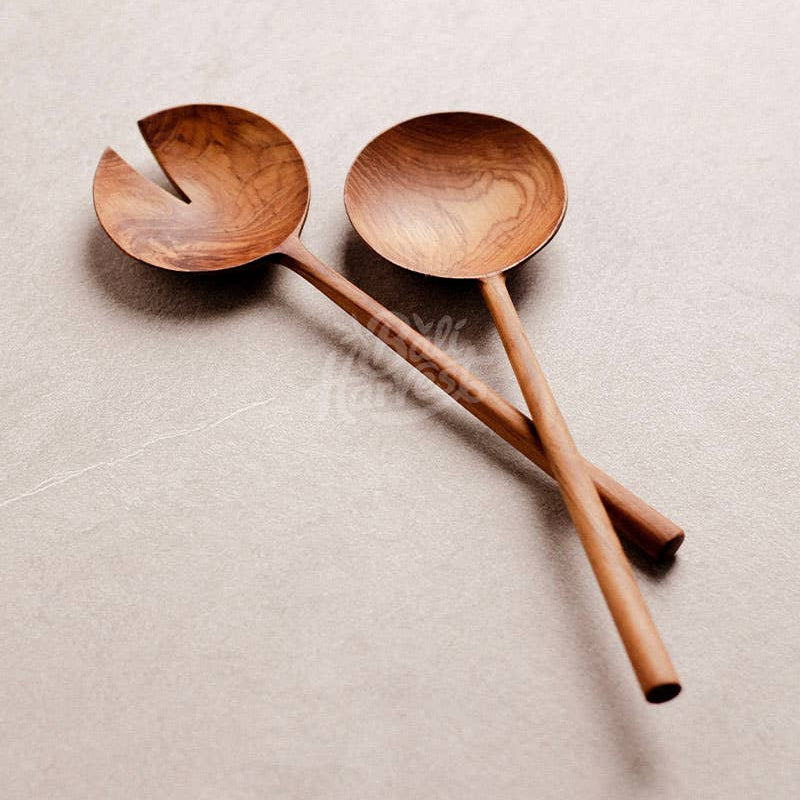 Teak Wooden Salad Servers Set