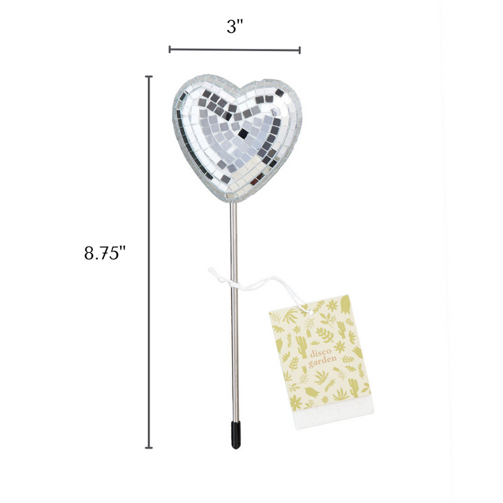 Pollinator Party Trio | Disco Ball Plant Stakes – Butterfly, Birdie & Heart