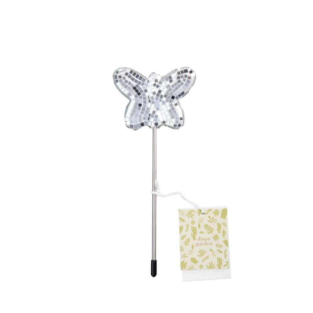Disco Butterfly - Disco Ball Decorative Plant Stakes
