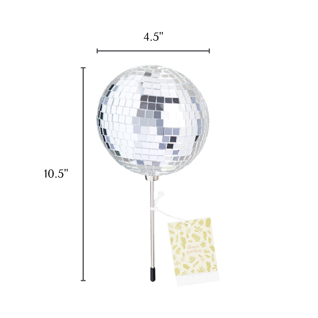 Disco Queen - 4.5" Disco Ball Decorative Plant Stake