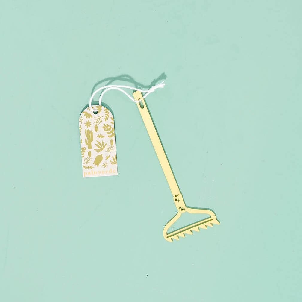 Garden Rake Brass Ornament