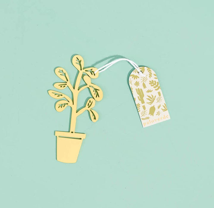 Elephant Bush Potted Plant Brass Ornament