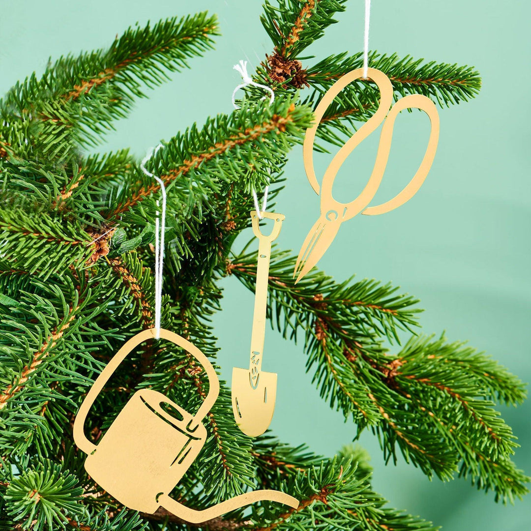 Watering Can Brass Holiday Ornament