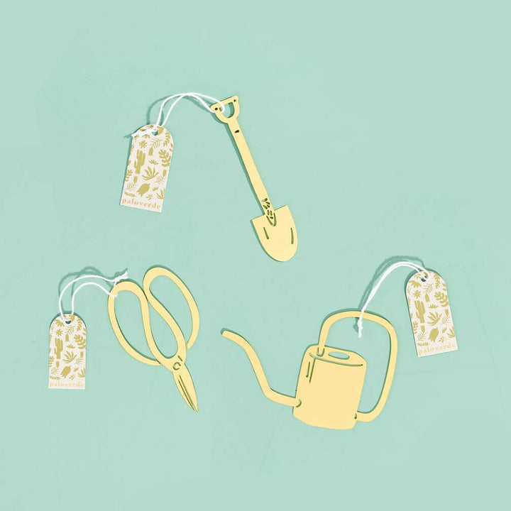 Garden Tools Brass Holiday Ornament Trio #1