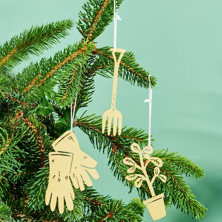 Garden Gloves Brass Ornament