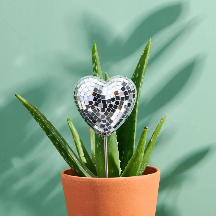 Disco Heart - Disco Ball Decorative Plant Stakes