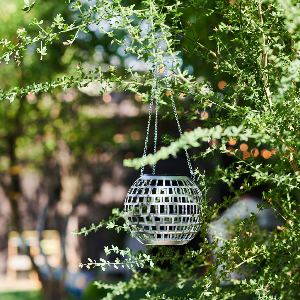 solar hanging plant light 6" Disco Ball Solar Lantern