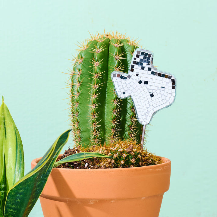 Disco Texas - Mirror Disco Ball Plant Stake