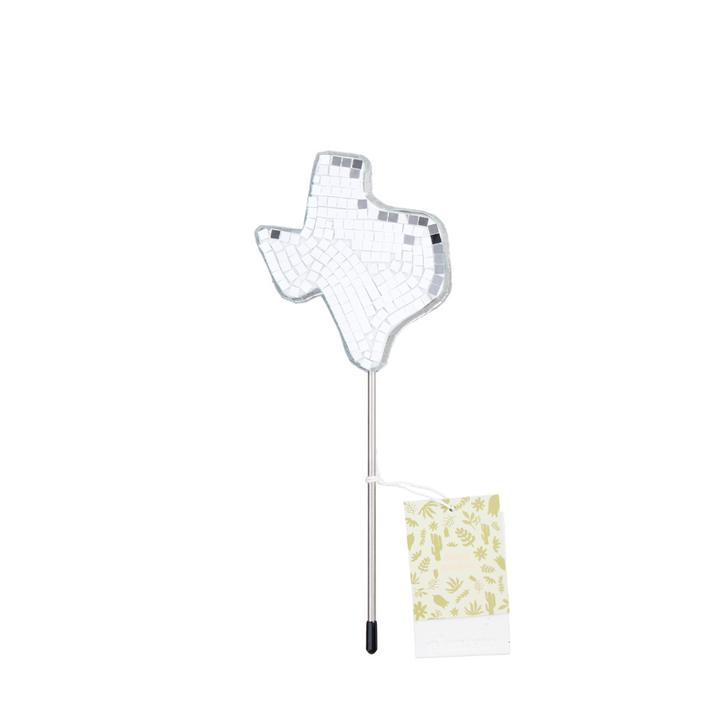 Disco Texas - Mirror Disco Ball Plant Stake