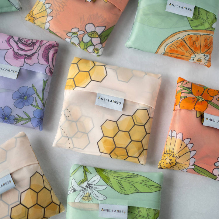 Bees &amp; Honeycomb Eco Reusable Shopping Bag
