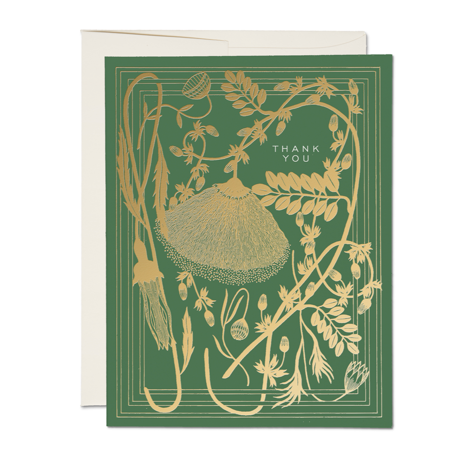 Sage Gold Thank You Card