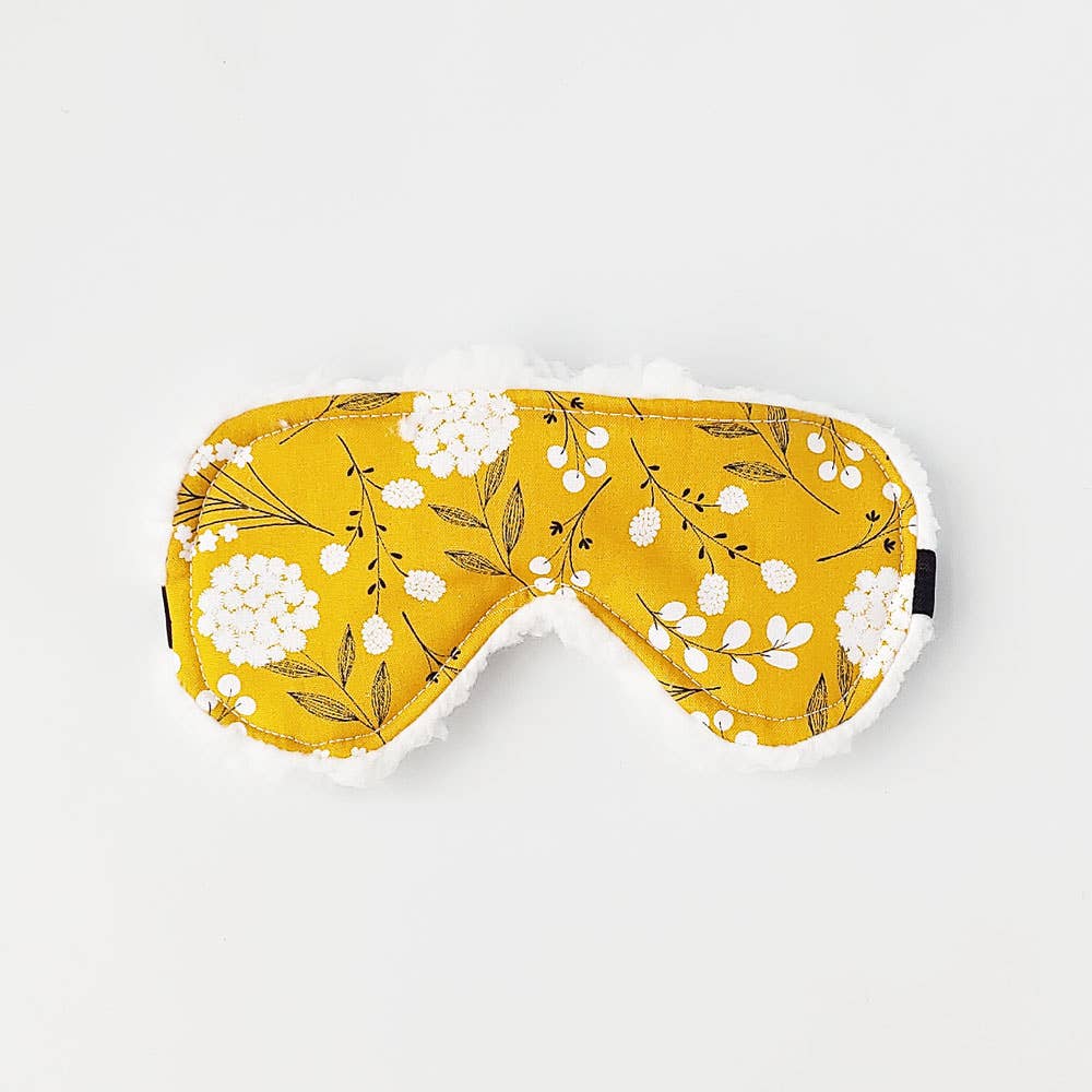 Mustard Yellow Modern Floral Sleep Mask - Onyx + Sage Co. - Bath + Body gifts for nature lovers