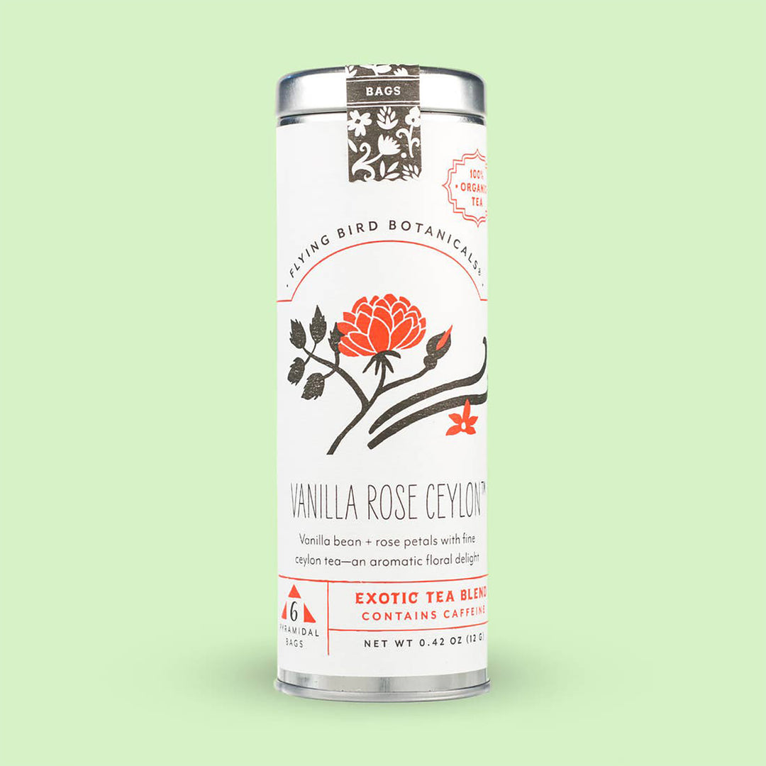 Vanilla Rose Ceylon Tea Bags-Flying Bird Botanicals-Paloverde-Botanicals