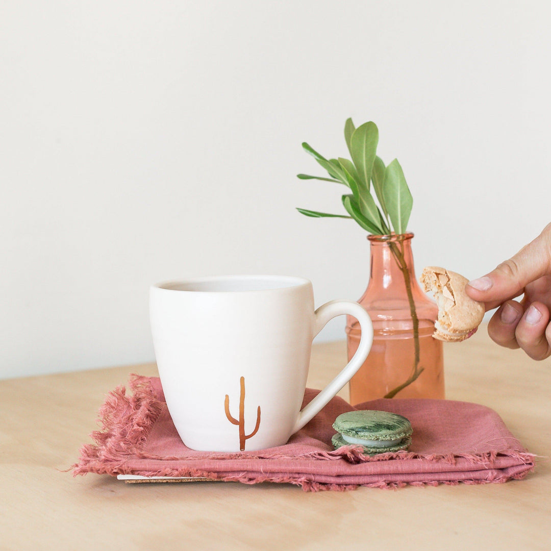 Gold Cactus Mug Kitchen + Bar Lafayette Avenue Ceramics 