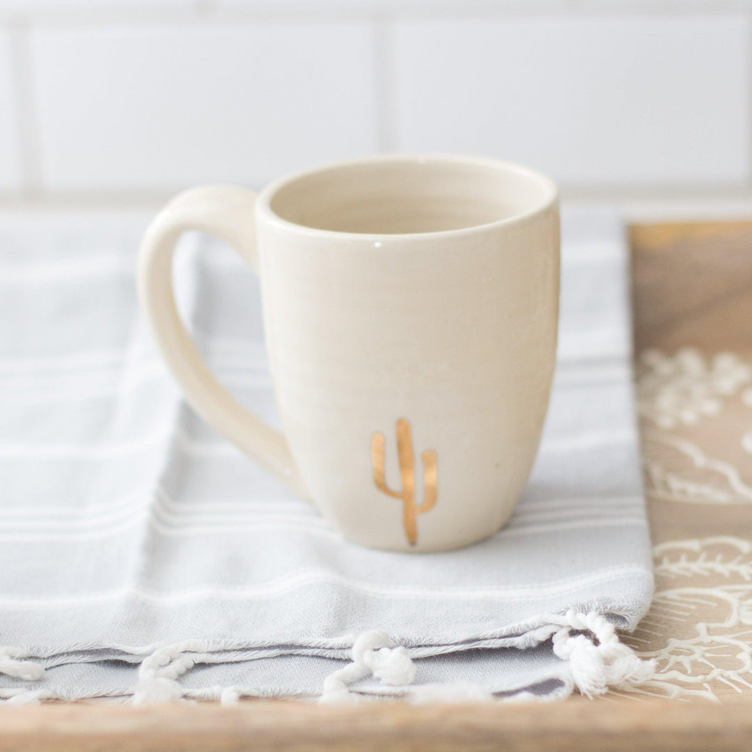 Gold Cactus Mug Kitchen + Bar Lafayette Avenue Ceramics 