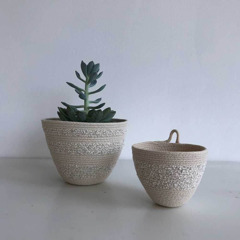 Mini Planter - Oatmeal Boucle - Mokun - unique gift for plant lovers