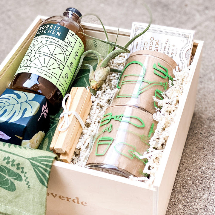 Plant gift box for housewarming with air plant and botanical gifts