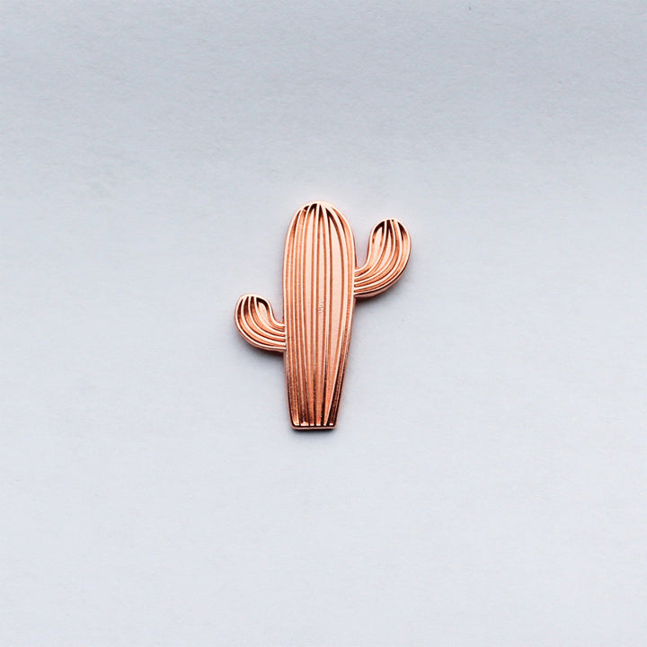 Cactus x Rose Gold Saguaro Pin Accessories Hemleva 