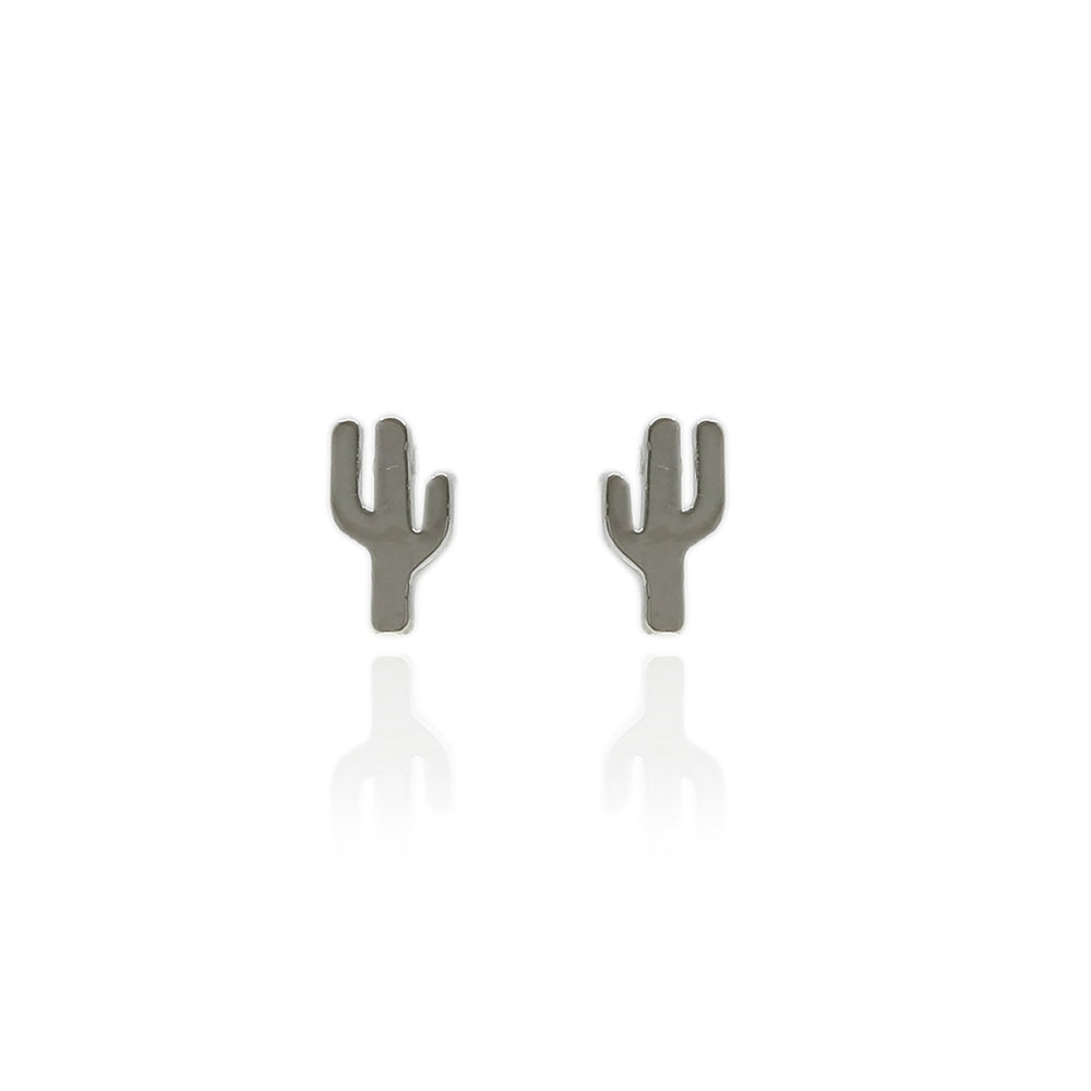 Cactus Stud Earrings - Silver Jewelry Teal Market 