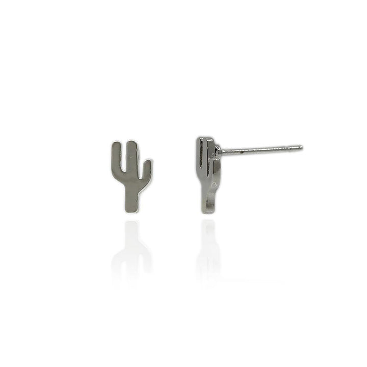 Cactus Stud Earrings - Silver Jewelry Teal Market 