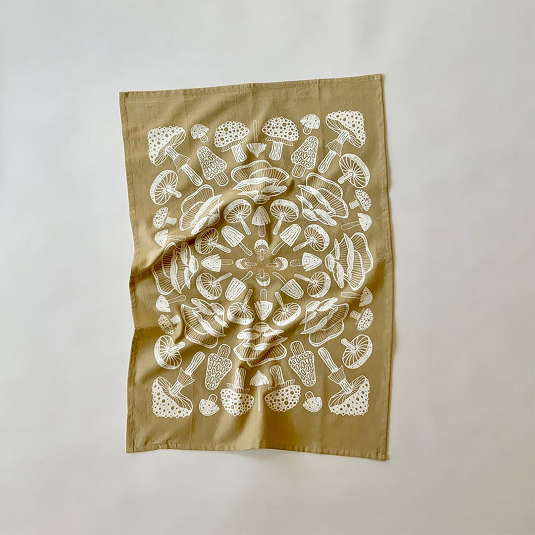 Mushroom Magic Kitchen Towel - Taupe